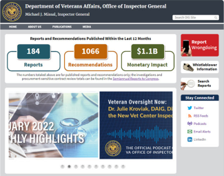VA OIG Former Homepage