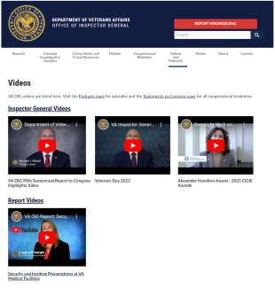 VA OIG Multimedia View